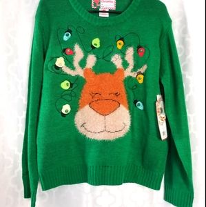 Ugly Christmas Sweater LED Lights Sz M